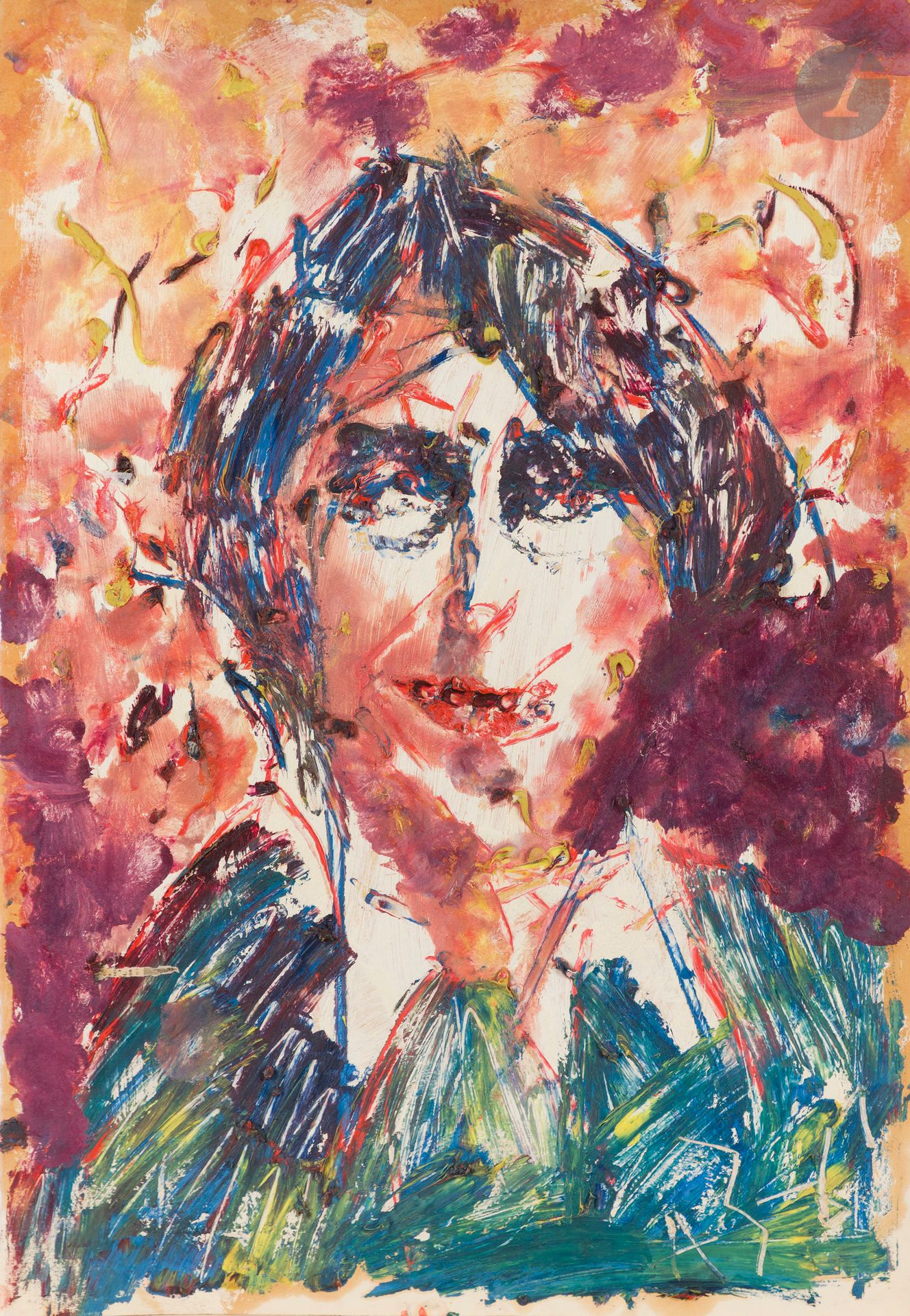 Anatoly Timofeevitch ZVEREV (1931-1986)
Portrait de femme à la robe bleu. 1961
Gouache.
Monogrammée et datée en bas à droite.
60 x 41,8 cm