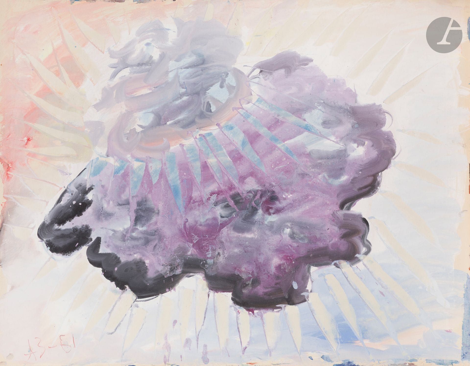 Anatoly Timofeevitch ZVEREV (1931-1986)
Le septième jour. 1961
Gouache.
Monogrammée et datée en bas à gauche. Titrée au dos à la mine de plomb en français par une autre main.
59,8 x 72 cm