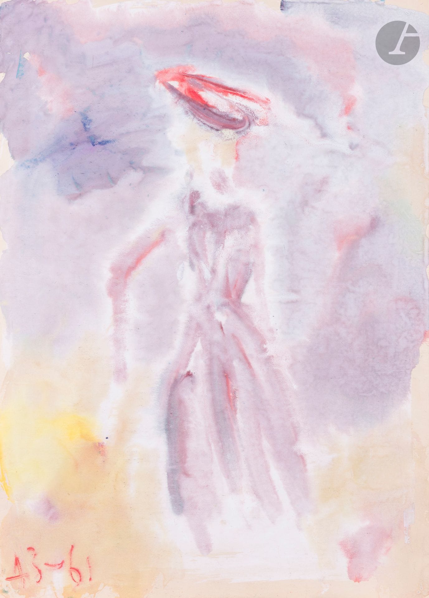 Anatoly Timofeevich ZVEREV (1931-1986)
Весна (Spring). 1961
Gouache.
Monogrammed and dated lower left. Titled and numbered 120 on the back.
59.8 x 43.2 cm