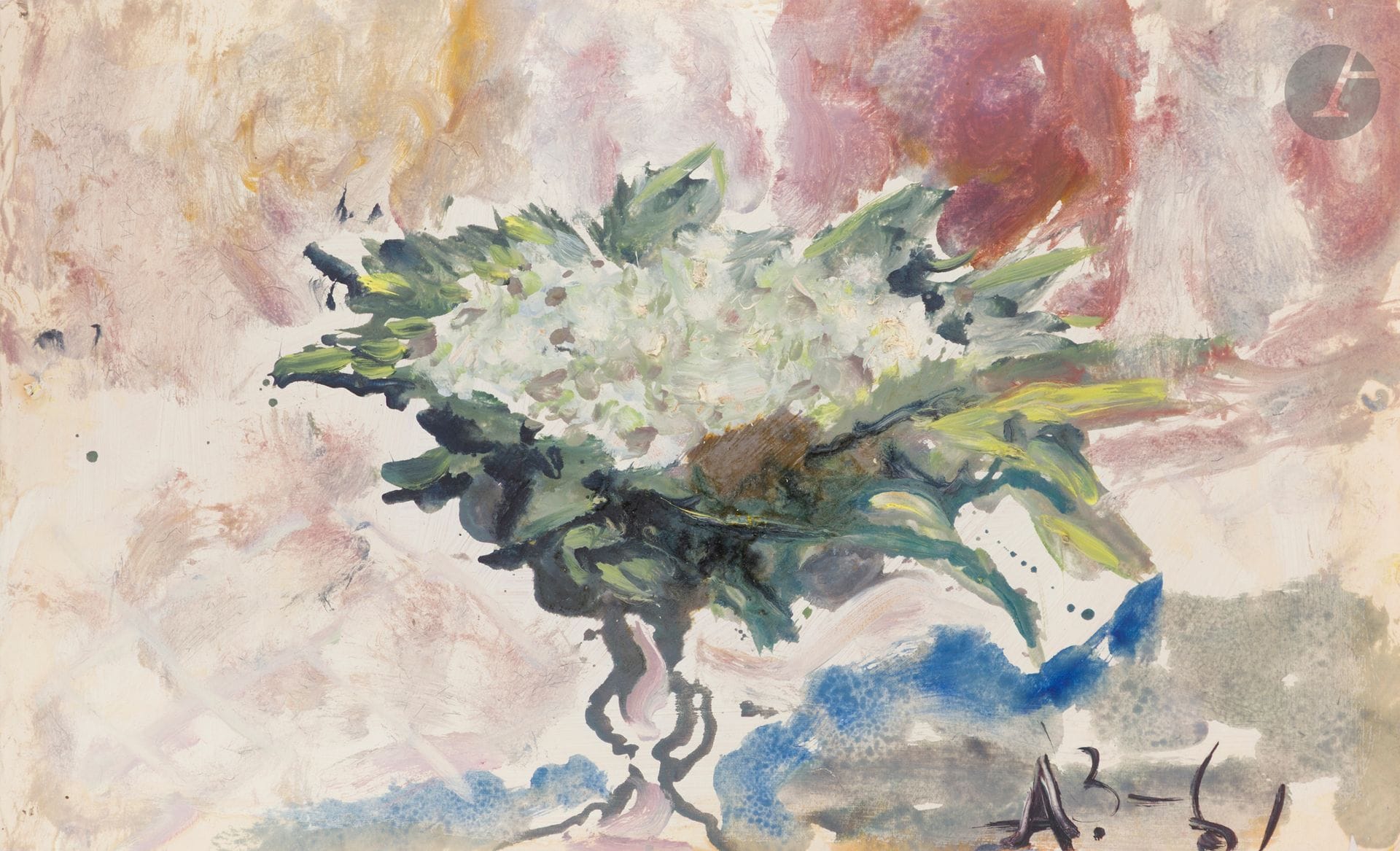 Anatoly Timofeevitch ZVEREV (1931-1986)
Bouquet dans un vase. 1961
Gouache.
Monogrammée et datée en bas à droite.
39,8 x 59,7 cm