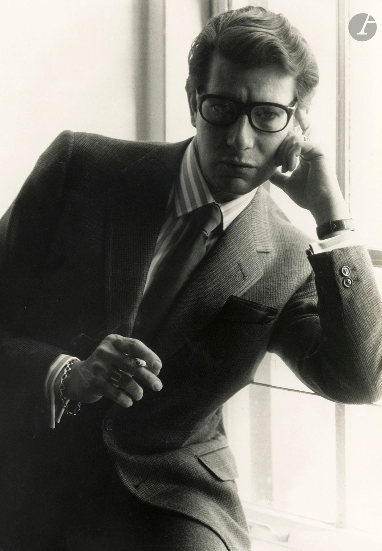 Unidentified photographer
Yves Saint Laurent, 1985.
Vintage silver print.
59 x 40 cm