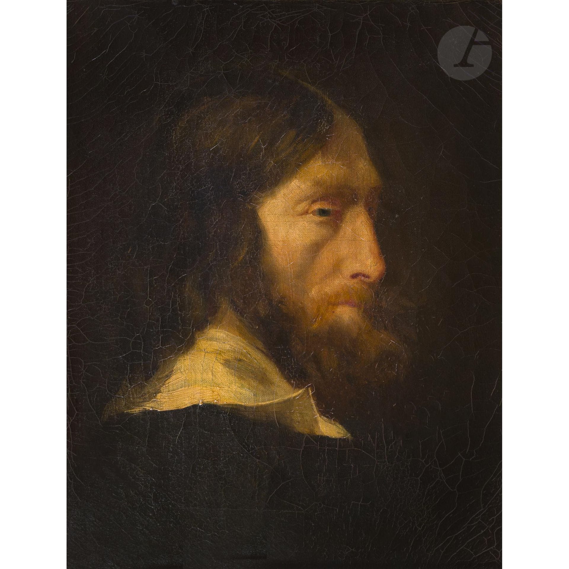 Henry de TRIQUETI (1803-1874)
Head of a man, the father of the artist Michel Triquet, who became Baron Michel de Triqueti (1748-1821) ? 
Original canvas 
Monogrammed on the reverse "H. T." and inscribed on a label on the reverse of the stretcher "Tête d'homme peinte par H. de Triqueti" ("Man's head painted by H. de Triqueti").
48 x 38cm

Bibliography: 
B. Chenique, "Triqueti et l'avant-garde du régiment Géricault: un tableau inédit de Théodore Géricault", in the exhibition catalog Henry de Triqueti: le sculpteur des princes, Orléans, Musée des Beaux Arts and Montargis, Musée Girodet, October 3, 2007 - January 6, 2008, p. 15, fig. 8 (Portrait d'homme, circa 1827-1833 (?)). 

Before creating sculptures, Henry de Triqueti first expressed an innate vocation for painting, and began his career in the studio of Girodet, a friend of his mother (Anne Marie Henriette Sophie de Salis) and his family's Montargis neighbor. On Girodet's death, Triqueti joined Louis Hersent's studio. He exhibited in the painting section of the Salon, and his paintings were immediately snapped up. In 1830, he exhibited his first sculptures.

Provenance: Château du Perthuis.