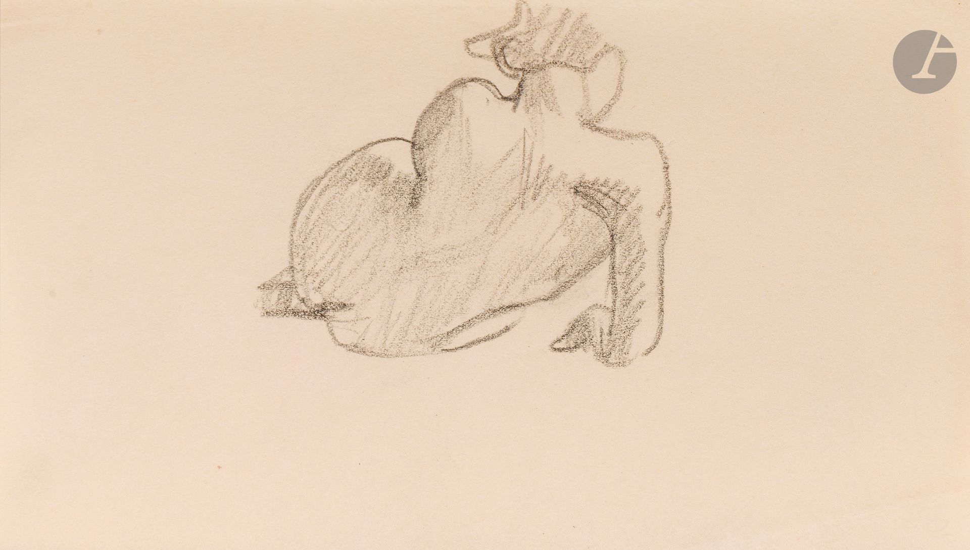 Félix VALLOTTON (1865 - 1925)
Nude woman leaning back
Graphite on notebook page.
Unsigned.
(Slight folds).
9 x 16 cm

Provenance:
- Gabrielle Vallotton, née Bernheim, wife of Félix Vallotton.
- Madeleine Lecomte du Noüy, née Rodrigues-Henriques, daughter of Gabrielle Vallotton and daughter-in-law of Félix Vallotton. By descent.
- Isabelle Lecasble, née Lecomte du Noüy, daughter of Madeleine Lecomte du Noüy (her stamp on the back). By descent.

We would like to thank Madame Katia Poletti, curator of the Félix Vallotton Foundation, for the information she provided.

The drawings we are presenting come from the collection of Isabelle Lecomte du Noüy and were inherited from her grandmother, Gabrielle Bernheim. Her grandmother, Gabrielle Bernheim, had married the painter Félix Vallotton, a major figure in the Nabis group and a close associate of Édouard Vuillard. 

The set includes numerous nude studies, as well as several preparatory sheets for painted works. These include a study for Femme nue de dos blonde (1907), a study for Femme assise de dos (1915) in the Kunstmuseum Luzern, and a study for the painting Vue d'Avignon (1920). These sheets reveal Vallotton's creative process: the artist explores the attitudes of the figures, sets up the composition and balance of forms, while inscribing color annotations directly on the paper to guide the elaboration of the painting.

This collection, which remained in a family closely linked to Nabism and its representatives, is today a particularly precious testimony. To identify its provenance, a collection stamp bearing Isabelle Lecomte du Noüy's initials has been affixed to the reverse of each drawing.