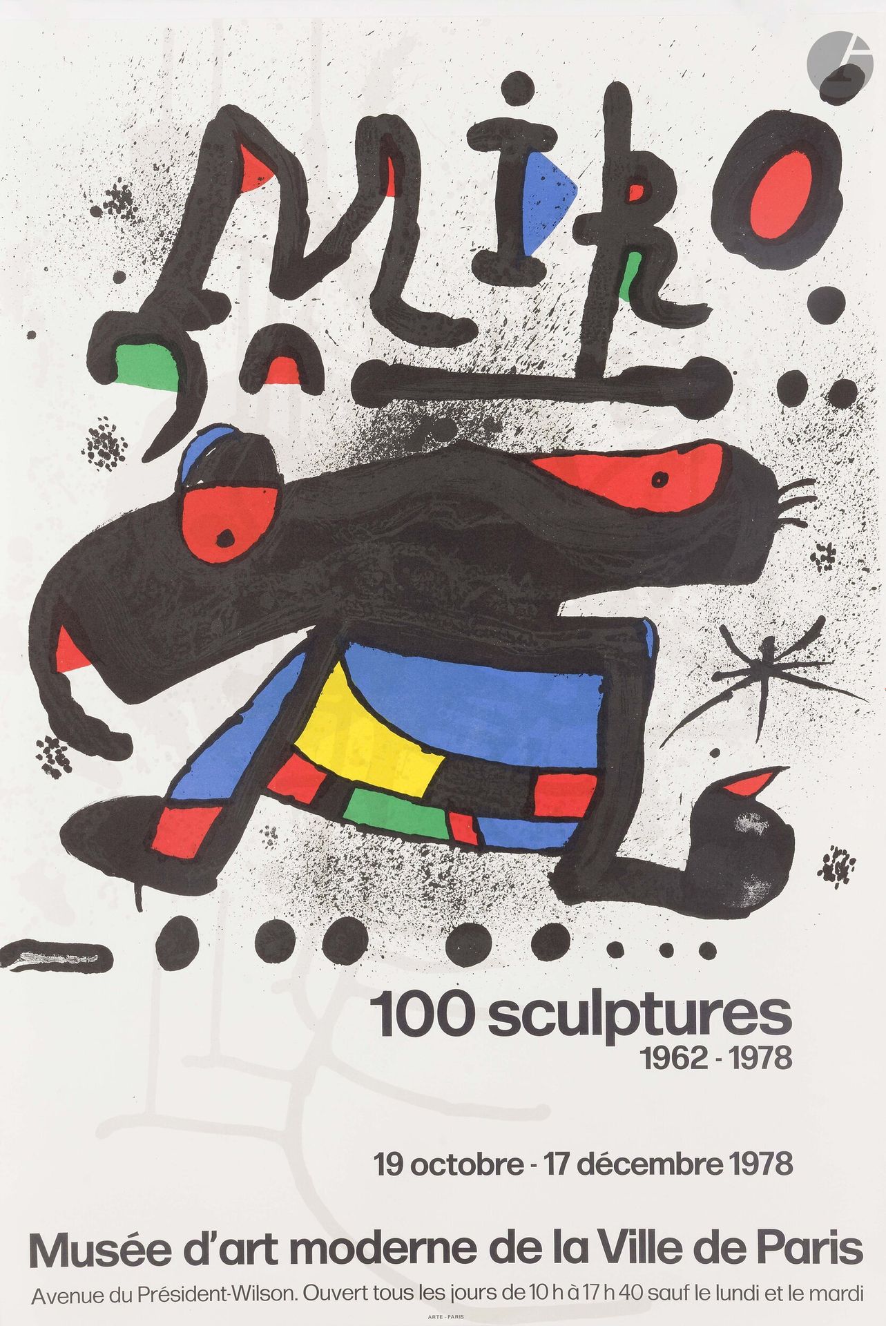 Joan Miró (1893-1983) 
Un lot d’affiches pour la galerie Maeght. 1968-1978. Lithographie. Formats divers. Impression en couleurs. Très belles et fraîches épreuves sur vélin blanc, une avant la lettre numérotée au crayon, d’un tirage à 125. Toutes marges. Ens. 21 p.