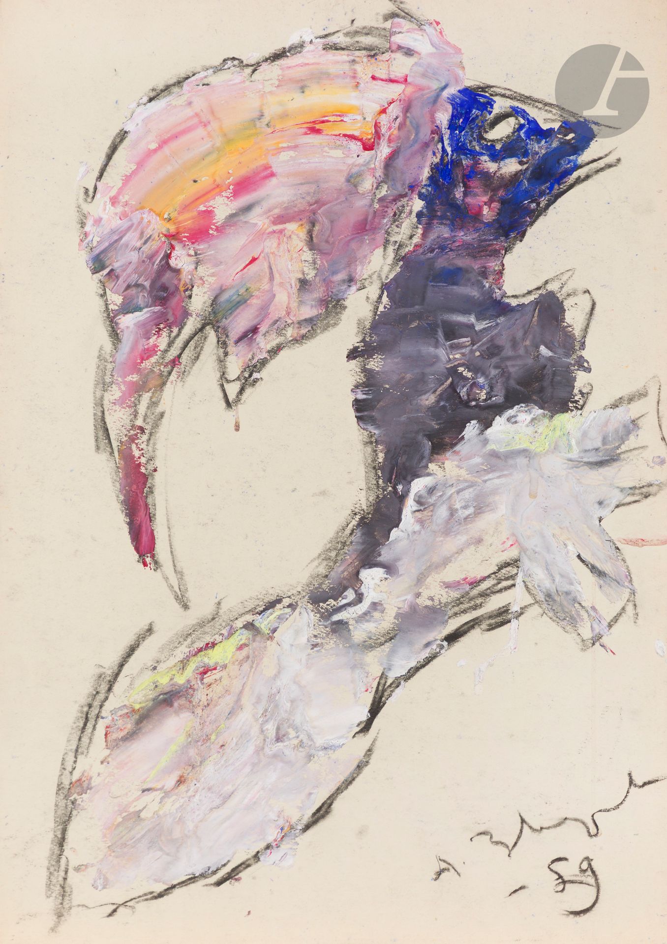 Anatoly Timofeevitch ZVEREV (1931-1986)
Portrait sans visage, 1959
Gouache.
Signée et datée en bas à droite.
58 x 41,5 cm

Provenance : ancienne collection Anne-Marie Day.

[art russe]