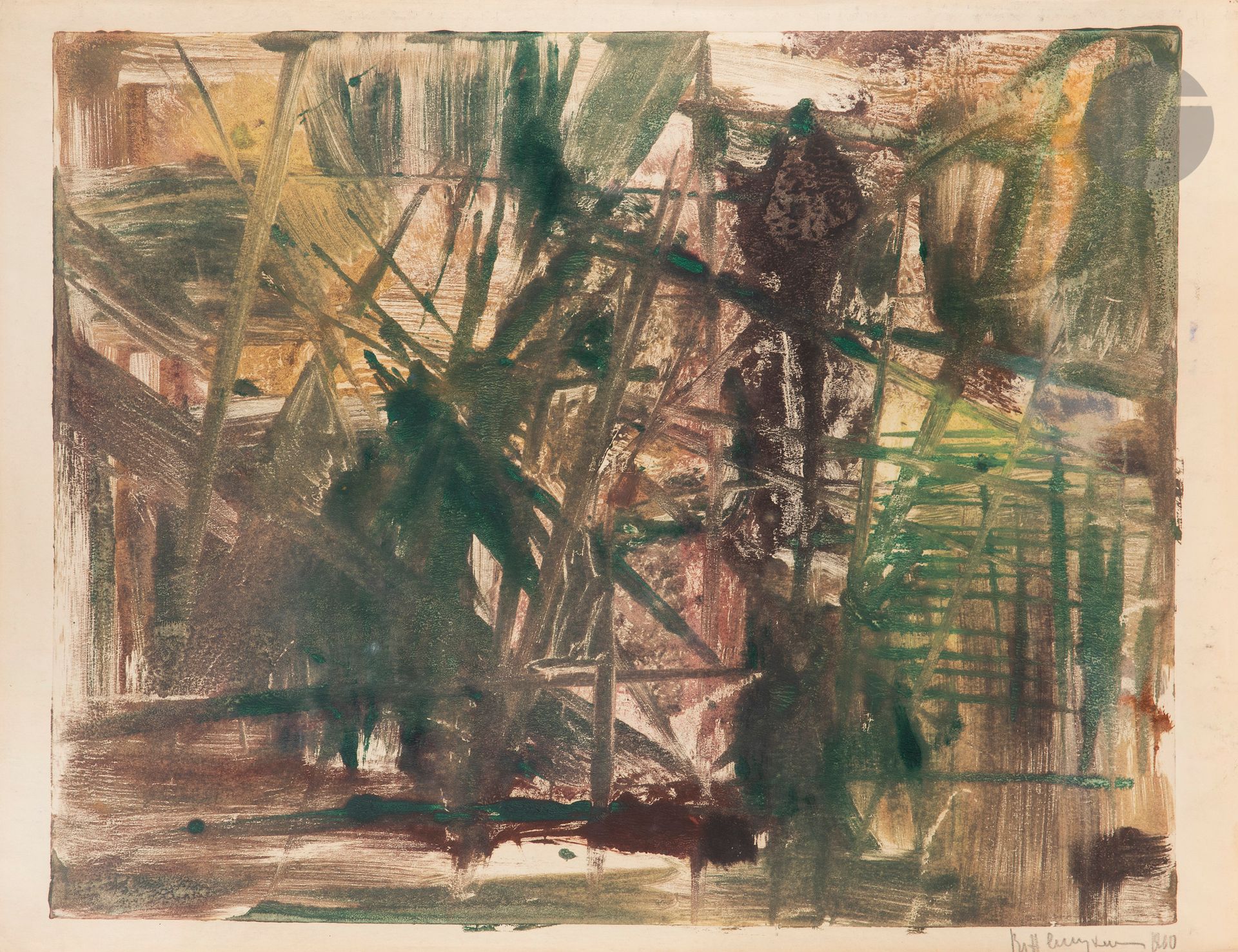 Vladimir Nikolaevitch NEMUKHIN (1925-2016)
Énergie, 1960
Huile sur papier.
Signée et datée en pied à droite. Titrée à la mine de plomb au dos en haut en français par une autre main.
50,1 x 65,4 cm

Provenance : ancienne collection Anne-Marie Day.

[art russe]