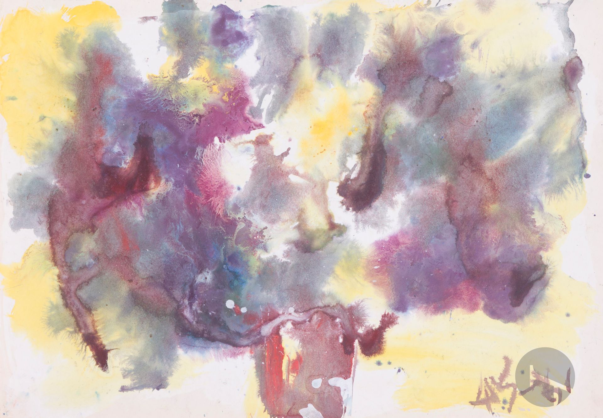 Anatoly Timofeevitch ZVEREV (1931-1986)
Буйная листва (Feuillage touffu), 1961
Gouache.
Monogrammée et datée en bas à droite. Titrée et numérotée 10 au dos.
41,7 x 59,7 cm

Provenance : ancienne collection Anne-Marie Day.

[art russe]