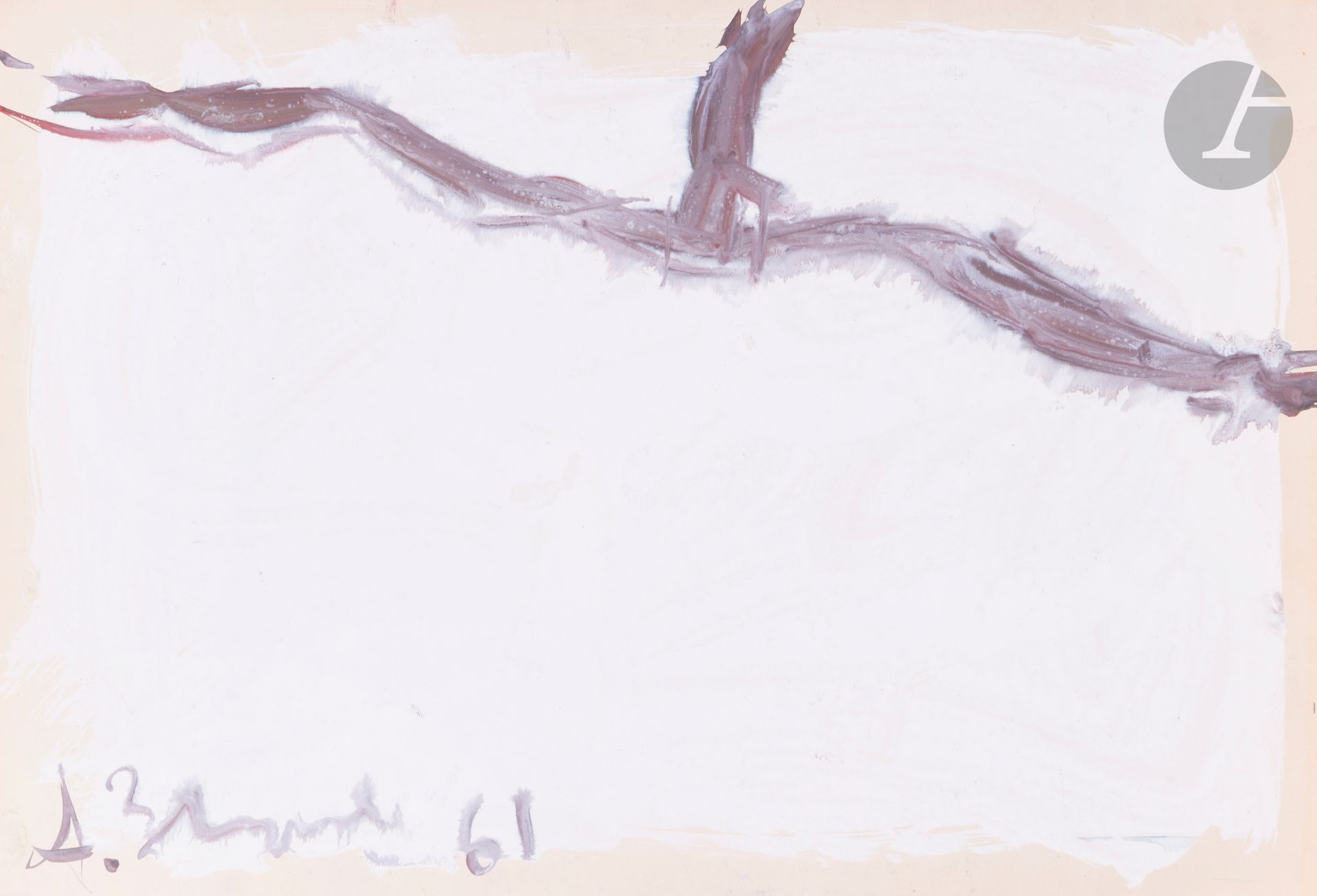 Anatoly Timofeevich ZVEREV (1931-1986)
Зима (Winter), 1961
Gouache.
Signed and dated lower left. Titled and numbered 100 on the back.
41.4 x 59.5 cm

Provenance: former Anne-Marie Day collection.

[russian art]