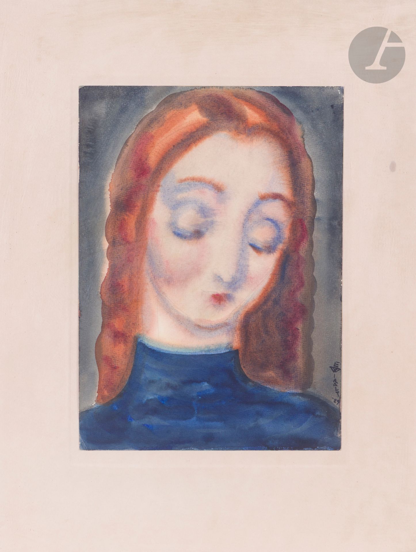 Eduard WIIRALT (1898-1954)
Portrait of a young woman, 1929
Watercolor.
Signed and dated vertically on the right.
54 x 42.9 cm

Provenance: former Anne-Marie Day collection.

[russian art]