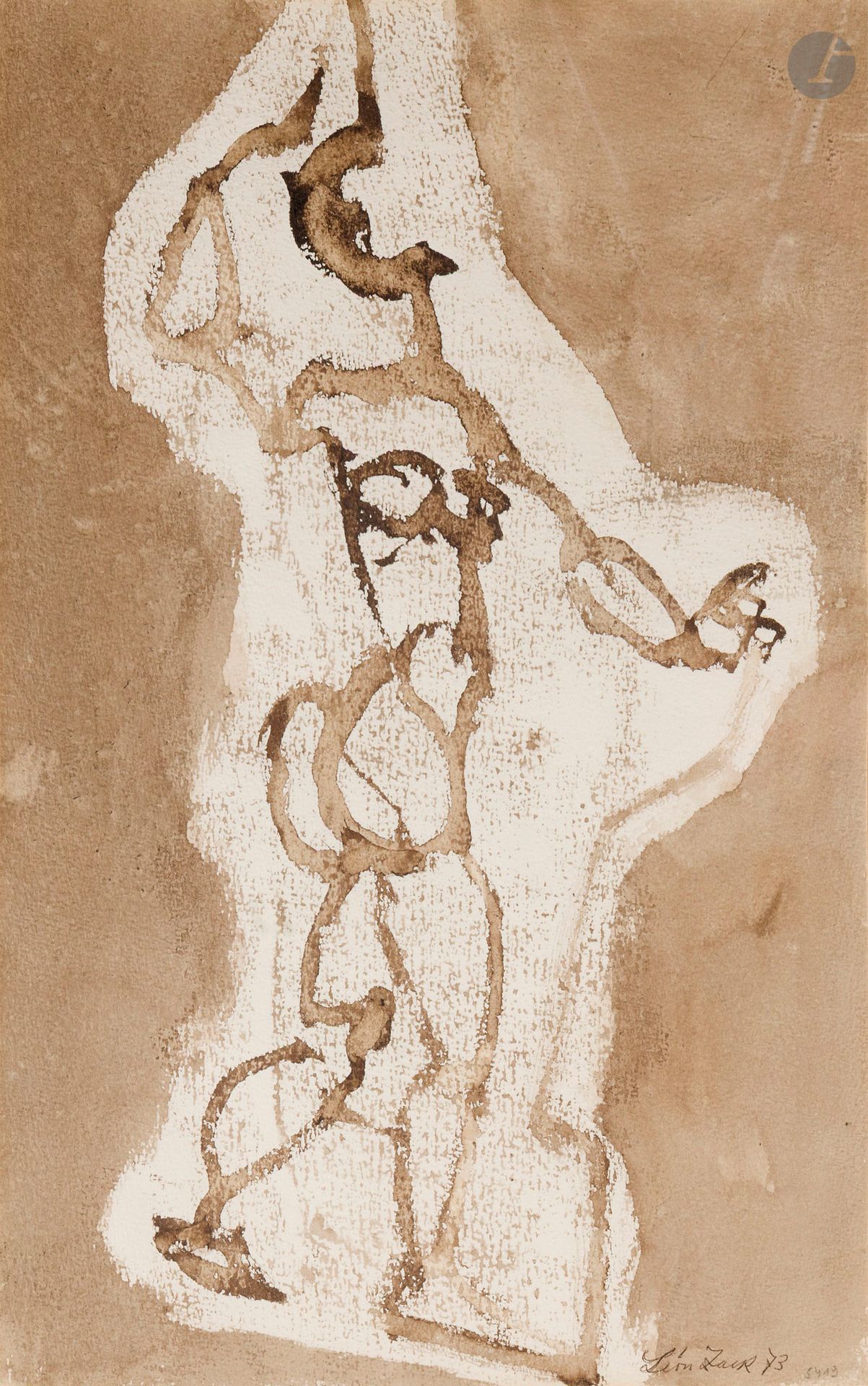 Léon ZACK (1892-1980)
Standing figure, 1973
Ink and ink wash on paper.
Signed and dated lower right.
49 x 31.5 cm

Provenance : 
Galerie Martel Greiner, Paris.