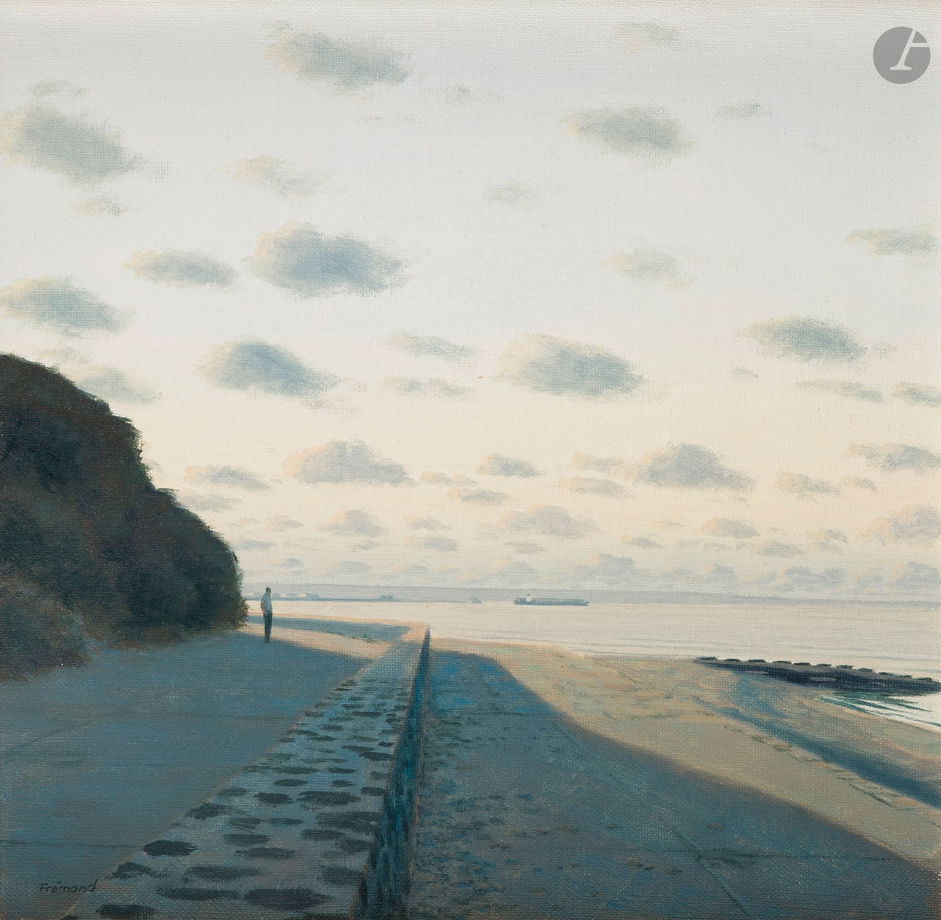 Denis FREMOND (born 1950)
The Pier
Oil on canvas.
Signed lower left.
30 x 30 cm