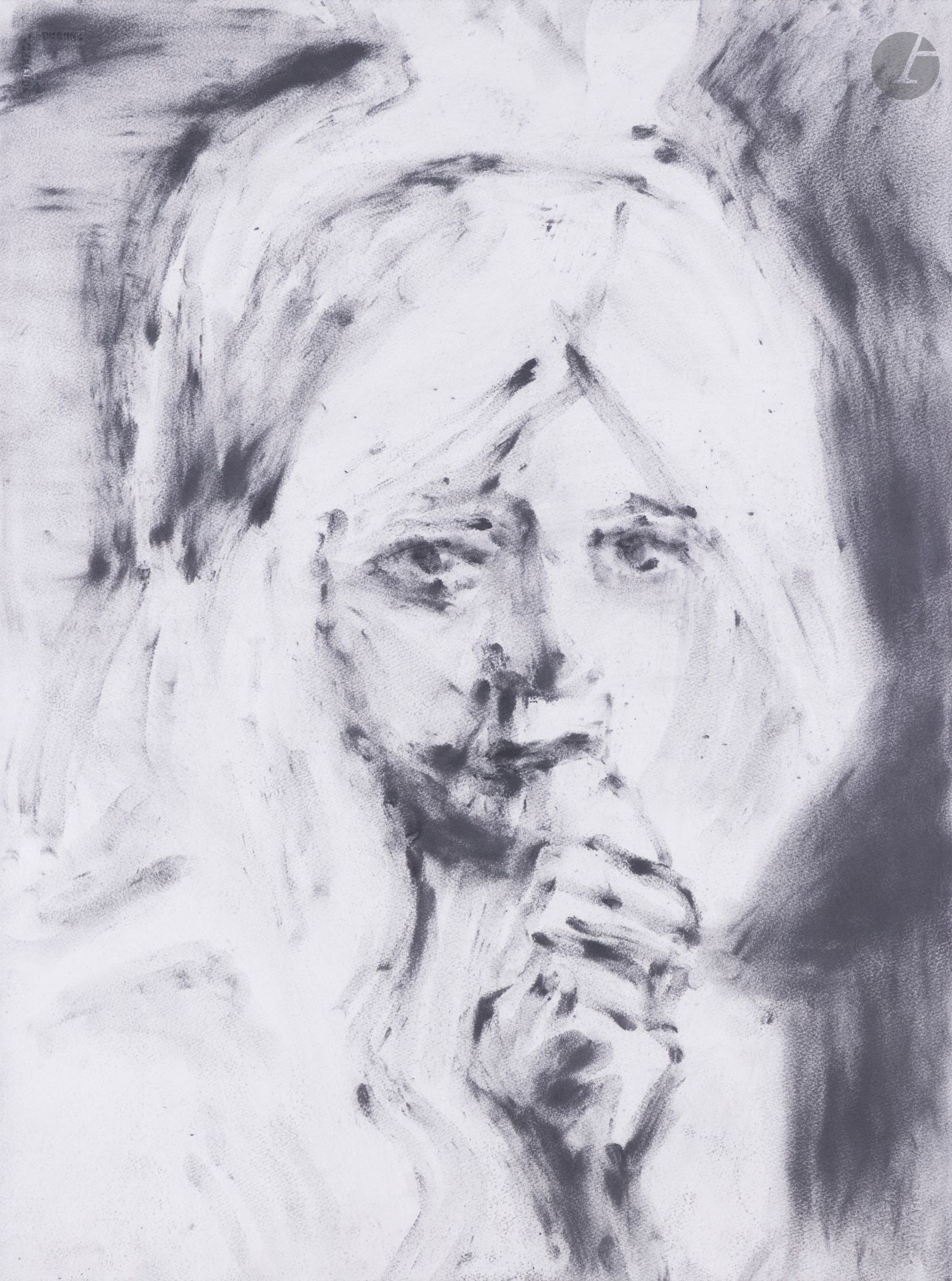 Jérôme ZONDER (né en 1974)
Portrait de Garance, 2016
Fusain et mine de plomb.
77 x 57 cm
Provenance : 
Galerie Eva Hober, Paris.
