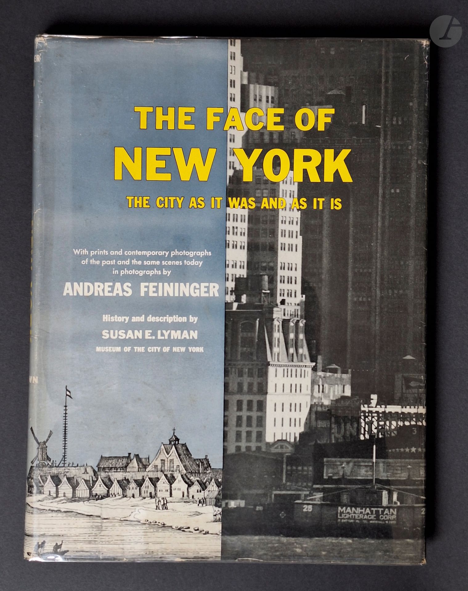 FEININGER, ANDREAS (1906-1999) [Signé]
The Face of New York.
The City as it was and as it is.
Crown Publishers, 1954.
In-4 (30,5 x 23,5 cm). Édition originale, signée en page de garde par Andreas Feininger.. Texte de Susan E. Lyman. Cartonnage d'éditeur sous jaquette illustrée.