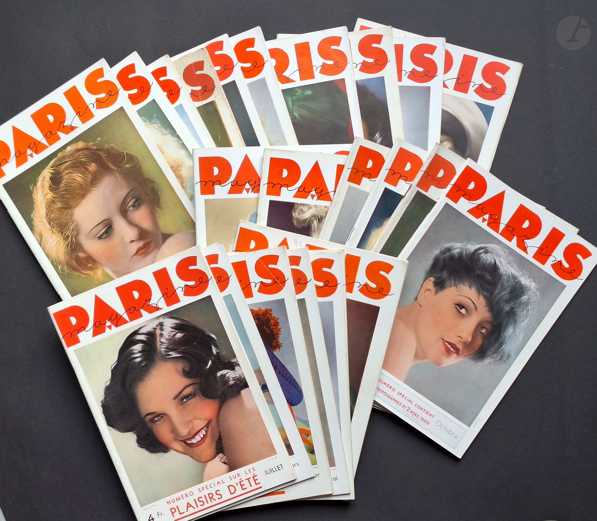 PARIS MAGAZINE 1933/1934
23 volumes.
In-4 (27 x 18 cm). 23 volumes différents de 1933 et 1934 de la revue "affriolante" et érotique Paris-Magazine, illustrées de hotographies par les plus grands photographe du genre: Jean Moral, Roger Schall, Caillaud, Perckhammer, Zielke, Paul Wolff, Manassé, Meys, Brassaï,e.a.
