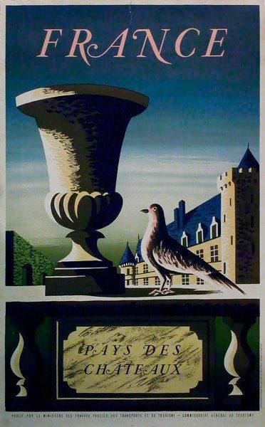 Jean PICART LE DOUX (1902-1982)
France - Pays des Chateaux, 1950. Affiche. Signée en bas à droite. B.E. (Petite déchirure). 101 x 62 cm