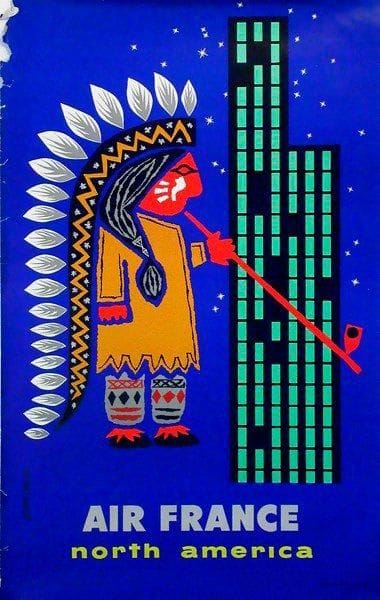 Jean COLIN (1881-1961)
Air France - North America. Affiche. Signée en bas à gauche. B.E. (Déchirures sur les bords). 98 x 60 cm