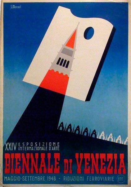 S. MAZARI (XXe siècle)
Biennale di Venezia - XXIV Esposizione Internazionale d?Arte, 1948. Affiche. Signée en haut à gauche. B.E. 100 x 70 cm