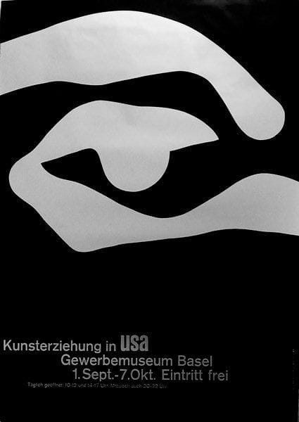 Armin HOFMANN (né en 1920)
Kunsterziehung in USA - Gewerbemuseum Basel. Affiche. B.E. 128 x 90 cm