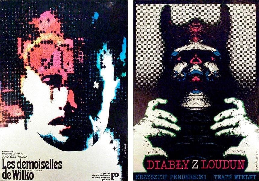 Roman CIESLEWICZ (1930-1996)
Diably Z Loudun - Les demoiselles de Wilko, 1974. 2 affiches. Signées. B.E. Chaque: 96 x 67 cm