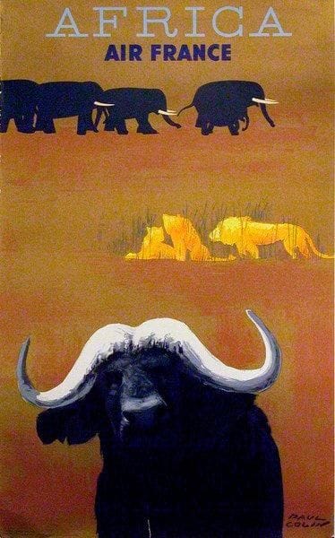 Paul COLIN (1892-1985)
Air France - Africa, vers 1950. Affiche. Signée en bas à droite. B.E. (Petites déchirures). 100 x 62 cm
