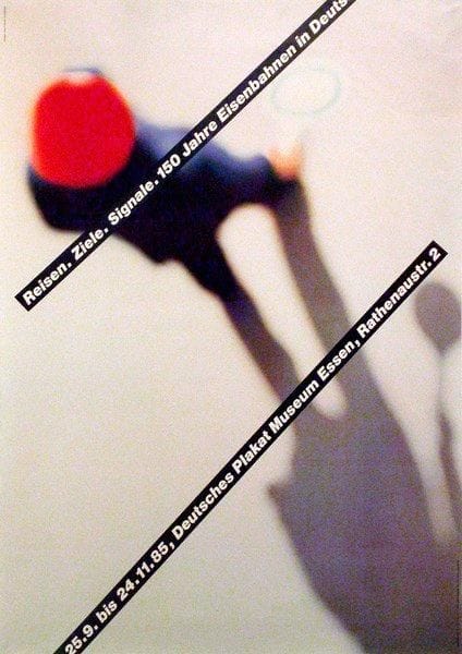 Uwe LOESCH (né en 1943)
Reisen, Ziele, Signale..., 1985. Affiche. B.E. 84 x 59 cm