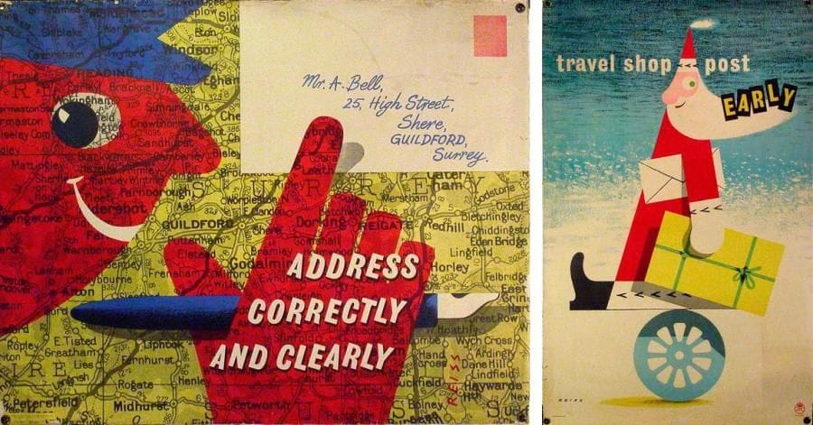 Manfred REISS (né en 1922)
Travel shop post early - Address correctly and clearly, 1945. 2 affiches. entoilées. L?une signée. B.E. (Oeillets) et A.B.E. 100 x 62 cm et 73 x 60 cm