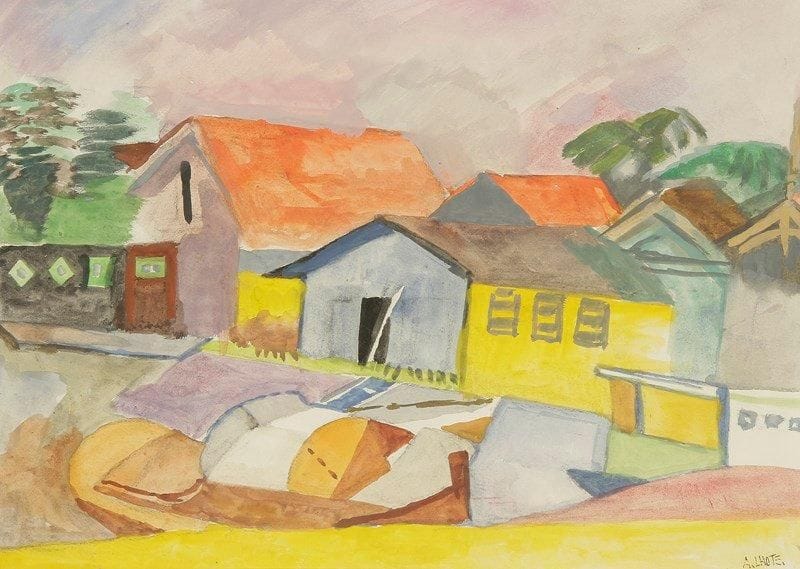 André LHOTE (1885-1962)
Le Piquey (bassin d?Arcachon), vers 1940. Gouache sur vélin.. Timbrée en bas à droite. À vue: 26,8 x 37,5 cm. Provenance: Galerie Marcel Guiot.