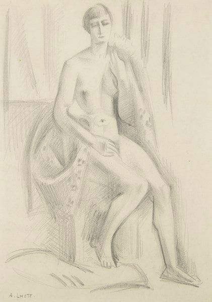 André LHOTE (1885-1962)
Femme assise en pied avec grand châle, vers 1925-1930. Dessin à la mine de plomb sur vélin mince appliqué sur vélin fort.. Signé à la plume et à l?encre en bas à gauche.. (Rousseurs claires, empoussiérage et courte déchirure au support).. 36 x 25 cm. Provenance: Galerie Marcel Guiot, Paris.
