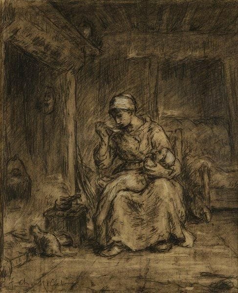 Jean-Charles MILLET (1892-1944)
Femme à l?enfant dans un intérieur. Dessin au crayon noir. Signé en bas à gauche. 42 x 34 cm
