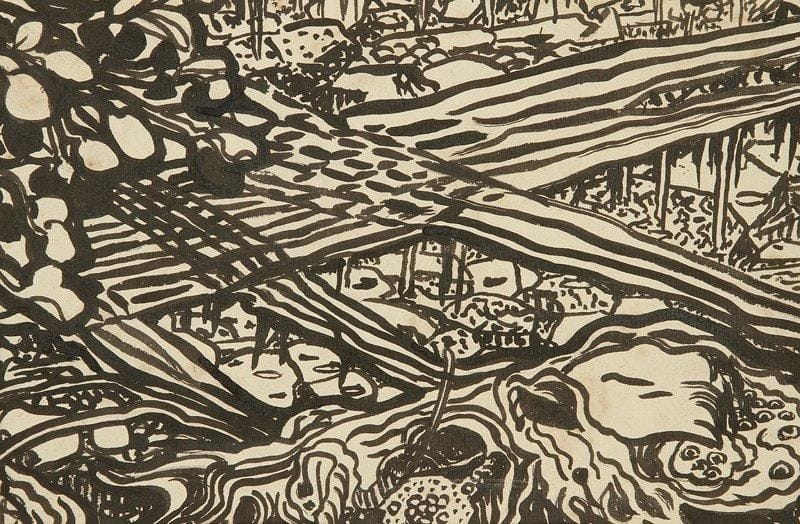 Hélène GUINEPIED (1883-1937)
Transparences. Encre. 15,5 x 24 cm. Commentaire:. Cette oeuvre figurera au catalogue raisonné de l?artiste actuellement en préparation par Sophie B.-R. Mouchet, auteure de la biographie «Hélène Guinepied, artiste peintre 1883-1937» parue en 2011.