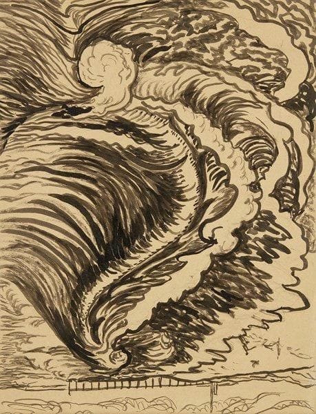 Hélène GUINEPIED (1883-1937)
La Digue. Encre. 32 x 24,5 cm. Commentaire:. Cette oeuvre figurera au catalogue raisonné de l?artiste actuellement en préparation par Sophie B.-R. Mouchet, auteure de la biographie «Hélène Guinepied, artiste peintre 1883-1937» parue en 2011.