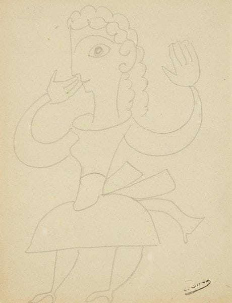 André DERAIN (1880-1954)
Étude de femme. Dessin à la mine de plomb. Porte le cachet de la signature en bas à droite. 21,5 x 16,5 cm