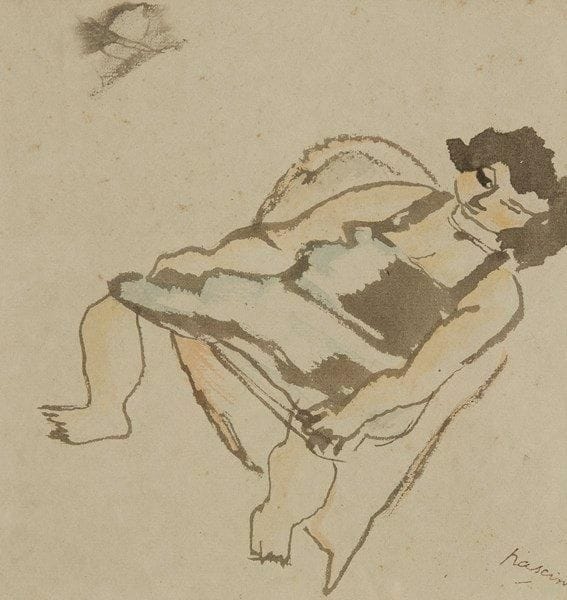 J. PINCAS DIT PASCIN (1885-1930)
Femme assise. Dessin à l?encre. Porte le cachet de la signature en bas à droite. 18,5 x 19 cm