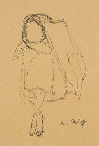 Chana ORLOFF (1888-1968)
Étude de femme assise. Dessin à l?encre. Signé en bas à droite. 32 x 22,5 cm