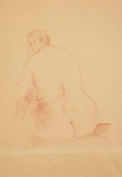 Pierre TAL-COAT (1905-1985)
Femme de dos. Dessin à la sanguine. Signé en bas à droite. 44 x 31 cm