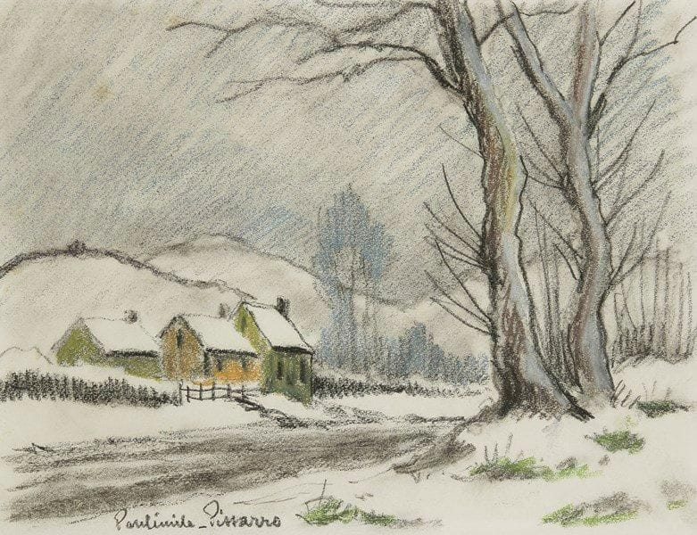 Paul-Émile PISSARRO (1884-1972)
Paysage de neige. Pastel. Signé en bas vers la gauche. 22,5 x 29,5 cm