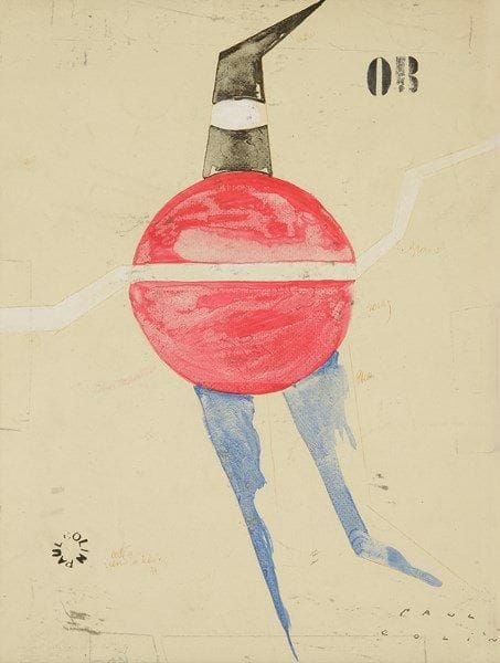 Paul COLIN (1892-1985)
Personnage à la boule rouge. Gouache. Signée en bas à droite. Porte le tampon «Paul Colin» en bas à gauche. 34 x 26 cm
