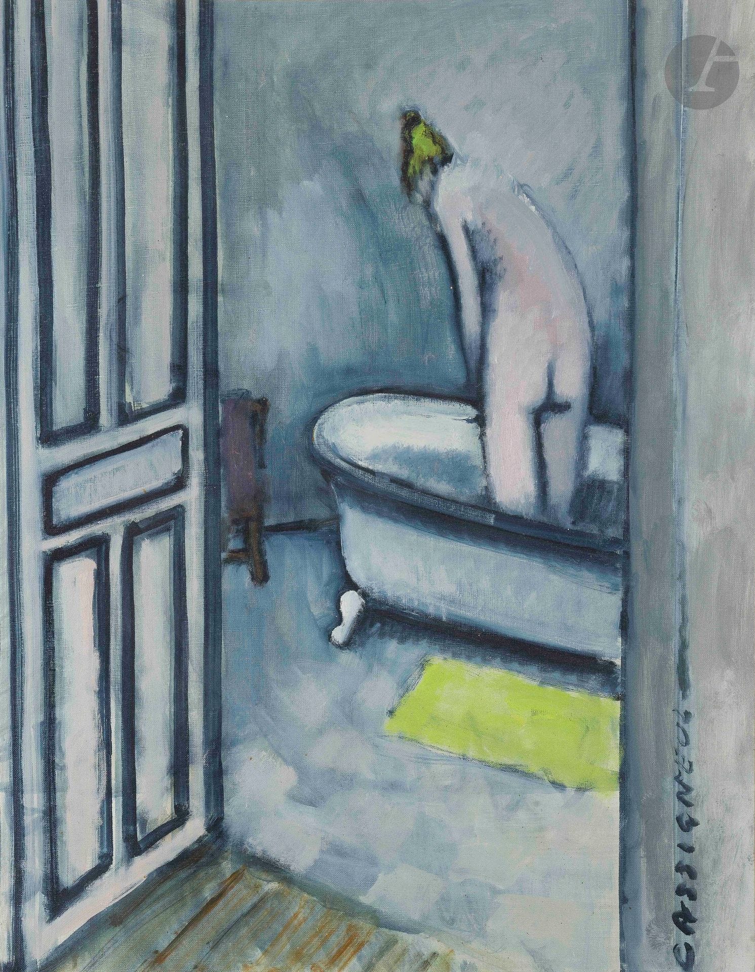 Jean-Pierre CASSIGNEUL (né en 1935)
Nu au tub
Huile sur toile.
Signée en bas à droite.
86 x 68 cm
