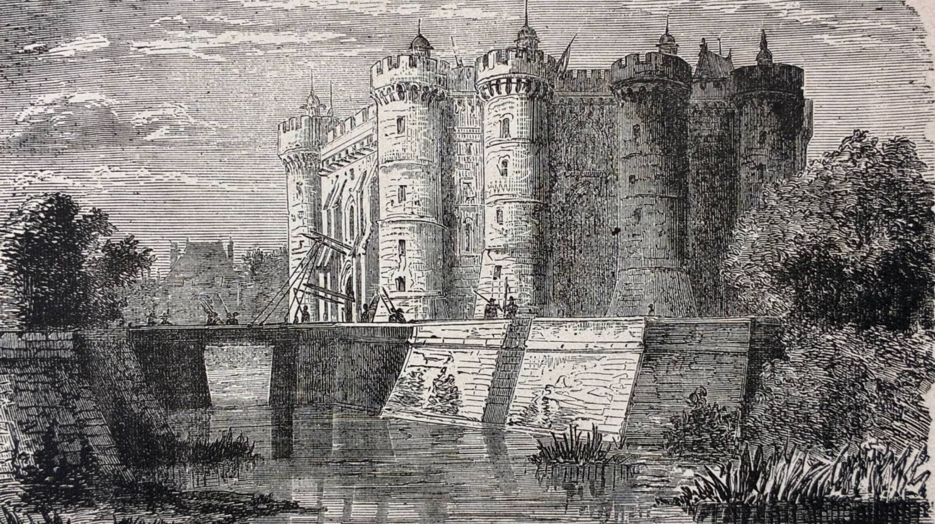 RÉMY, G. Histoire de la Bastille et de la Rue Saint-Antoine avant 1789.
Édité à Paris chez Mercadier en 1888.
De format In-12 broché, couverture imprimée en noir et rouge. 
XV (préface) + 124 pages, 4 planches en noir hors-texte.
Quelques déchirures et manques sur la couverture, dos fendillé. 

Unique édition, peu commune, de cette reconstitution historique consacrée à la Bastille et à la rue Saint-Antoine avant 1789, publiée par G. Rémy avec des remarques et des descriptions. Elle est illustrée de 4 planches en N&B hors-texte, dont une vue et des plans de la Bastille, ainsi qu'un tableau présentant la liste des prisonniers délivrés le 14 juillet.
Exemplaire complet des encarts publicitaires in fine.

Intérieur propre, en partie non coupé.