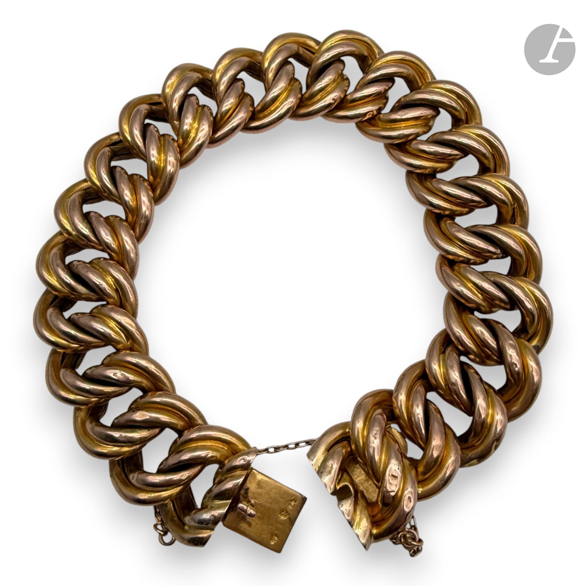 Gold 750/°°° chain bracelet.
Net weight: 32.7g

SELLING EXPENSES: 8% EXCL.