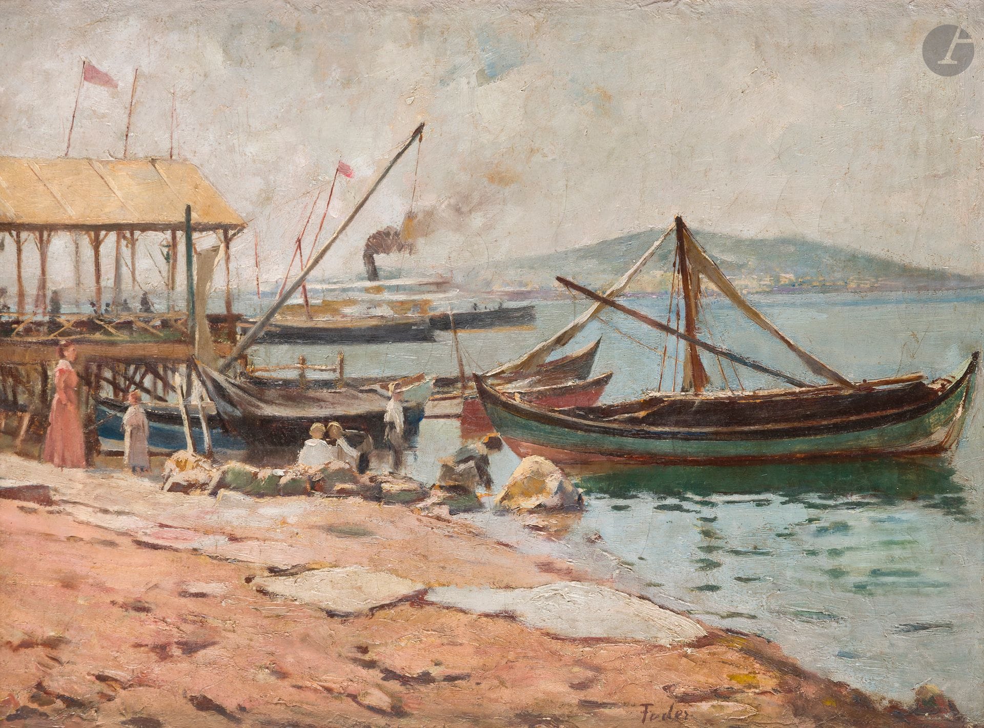 Adolphe FEDER (1886-1945)
Au bord de l'eau
Huile sur toile.
Signée en bas vers la droite.
(Restauration, bandes de tension).
34 x 49 cm