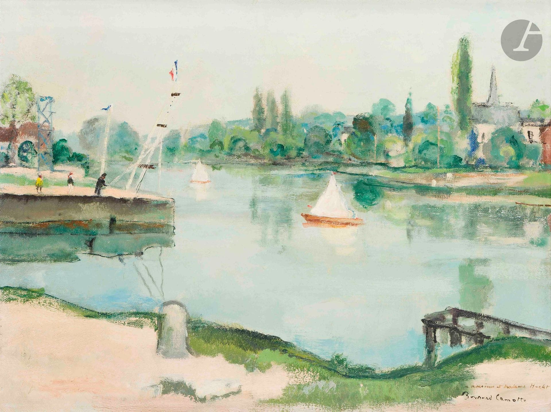 Bernard LAMOTTE (1903-1983)
Joinville
Oil on canvas.
Signed and dedicated lower right.
Signed and located on the back.
46 x 61 cm