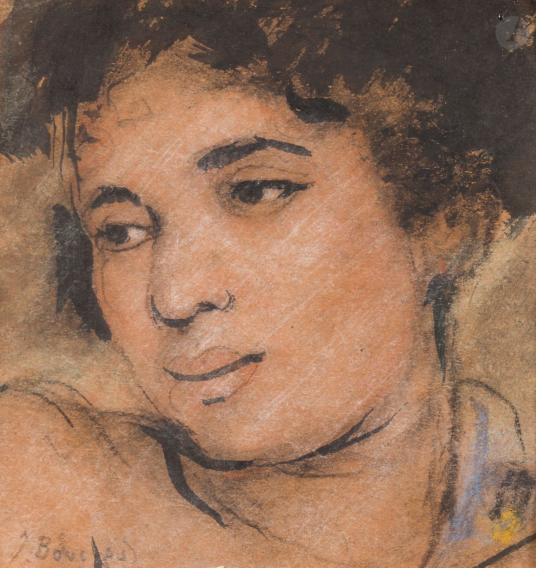 Jean BOUCHAUD (1891-1977)
Portrait de femme
Encre et aquarelle.
Signée en bas à gauche.
6,5 x 6,5 cm