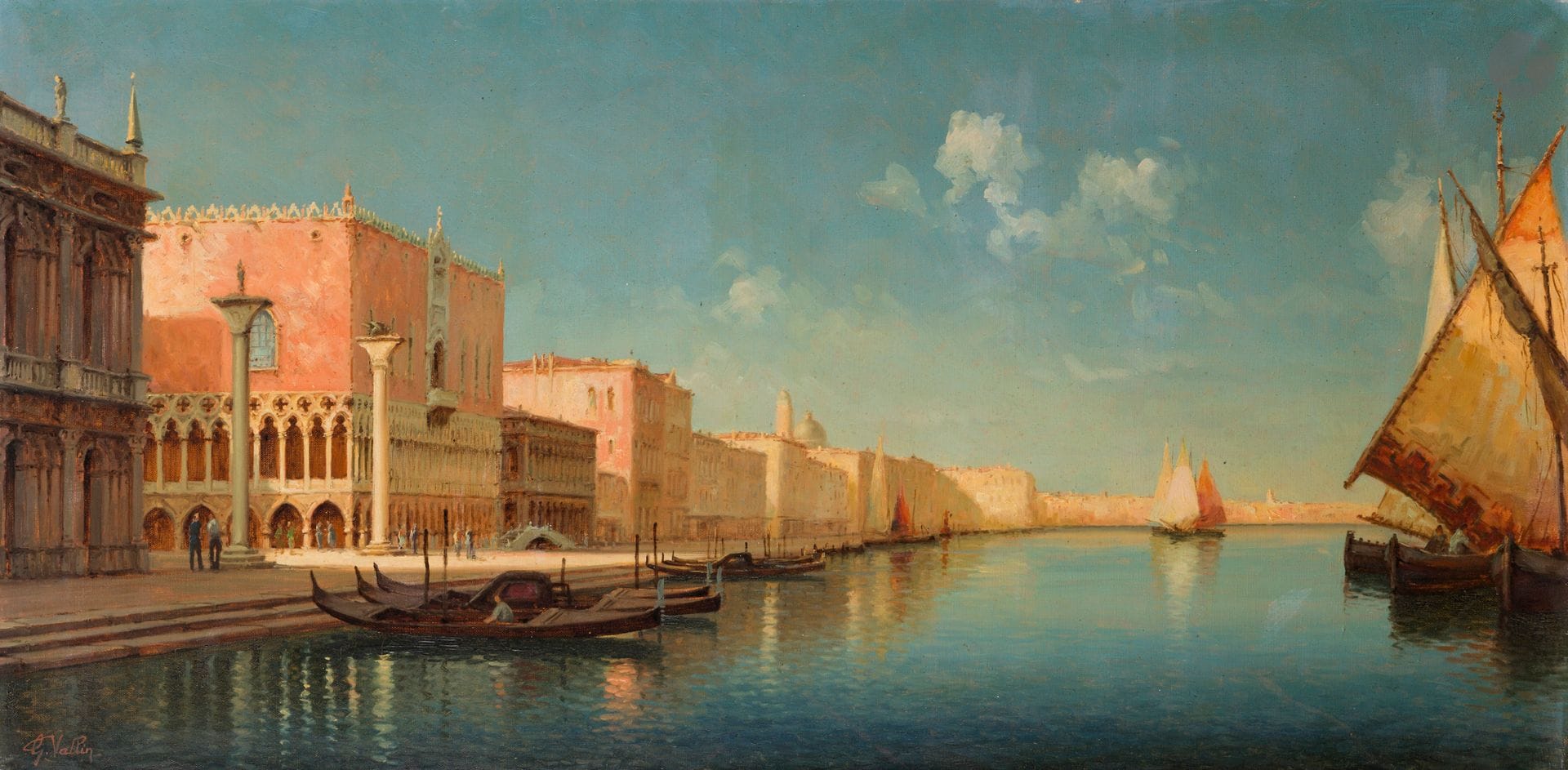 Hugo Golli dit VALLIN (born 1921)
Venice, the Grand Canal
Oil on canvas.
Signed lower left.
50 x 100 cm