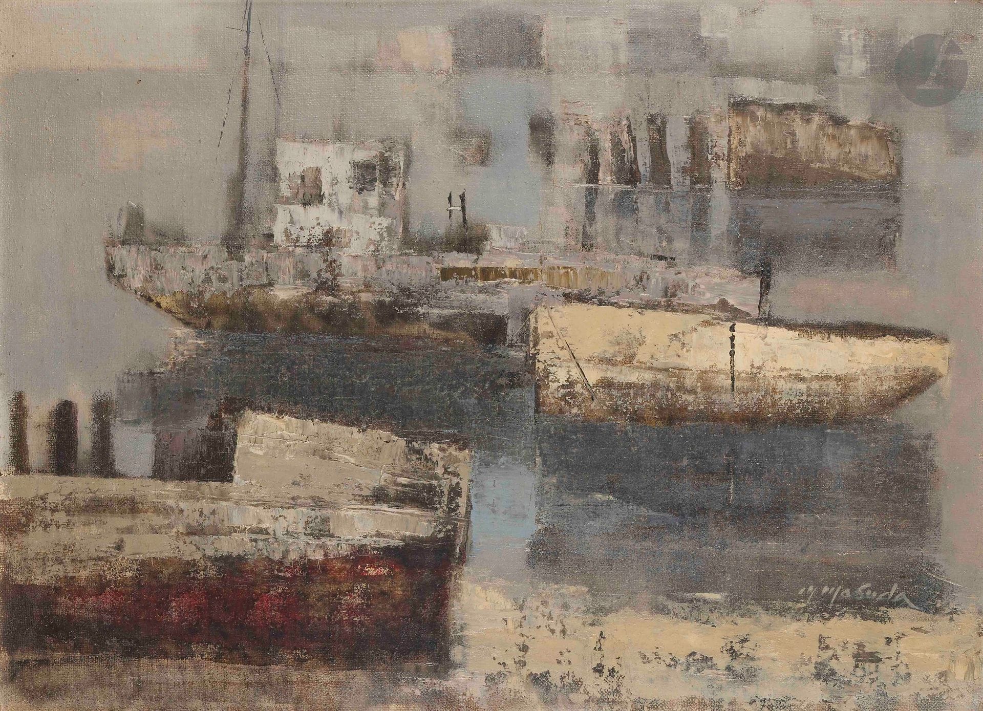 Makoto MASUDA (1902-1989)
Les Bateaux, 1961
Huile sur toile.
Signée en bas à droite.
Signée, datée et dédicacée au dos.
54,5 x 73,5 cm