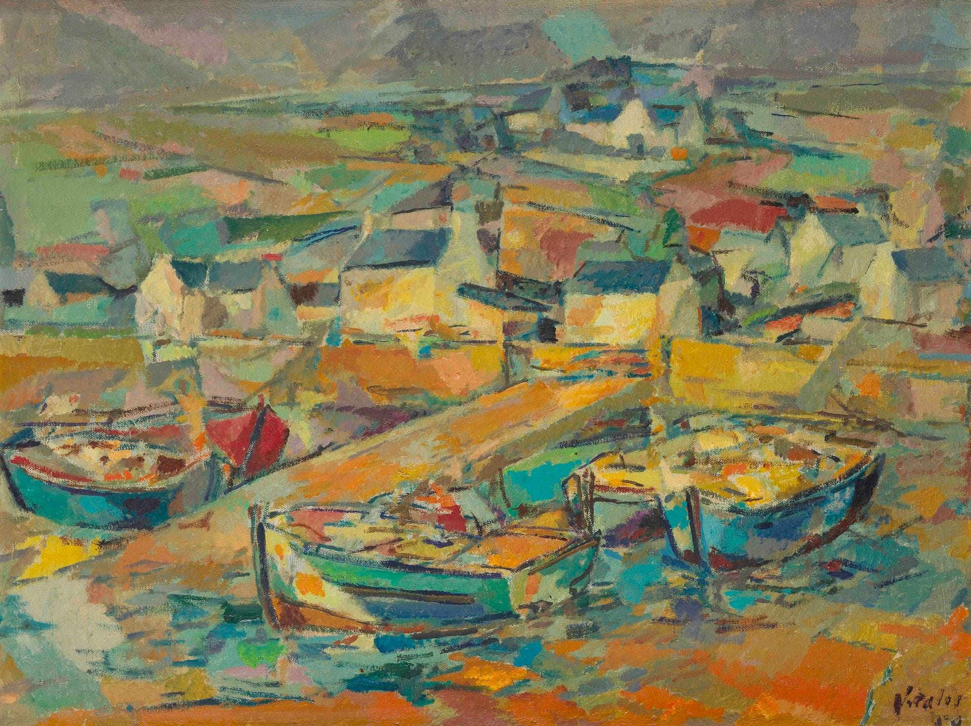 Macario VITALIS (1898-1989)
Port breton, 1959
Huile sur toile.
Signée et datée en bas à droite.
Signée et datée au dos.
46 x 61 cm

Provenance : 
Succession de Madame F., Paris.

Ce tableau sera intégré au catalogue raisonné de l'association " Les Amis de Vitalis " (macario-vitalis.com).