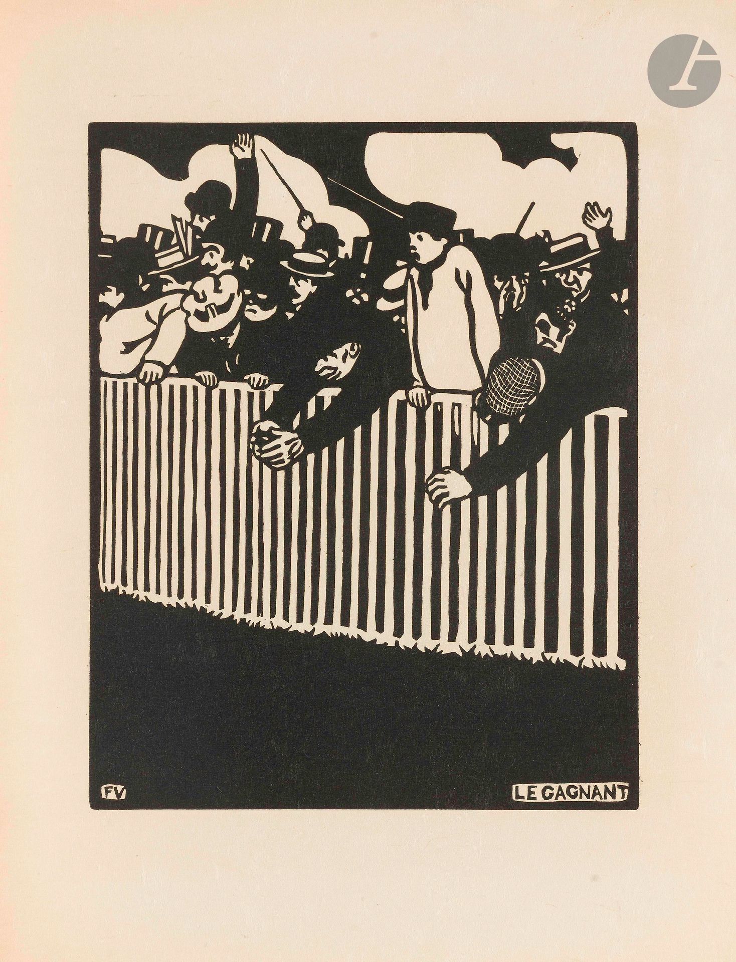 Félix Vallotton (1865-1925)
Le Gagnant. 1898. Bois gravé. 178x224mm. Vallotton et Goerg 201 c; Johnson 146. Très belle et fraîche épreuve sur japon, non signée comme à l’ordinaire. Toutes marges non ébarbées. A. Vollard éd.