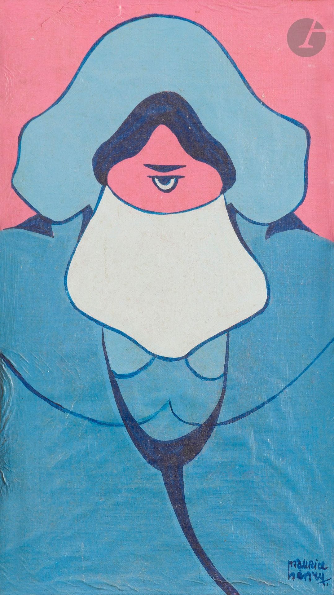 Maurice HENRY (1907-1984)
Femme au voile
Huile sur papier monté sur toile.
Signée en bas à droite.
24 x 14 cm