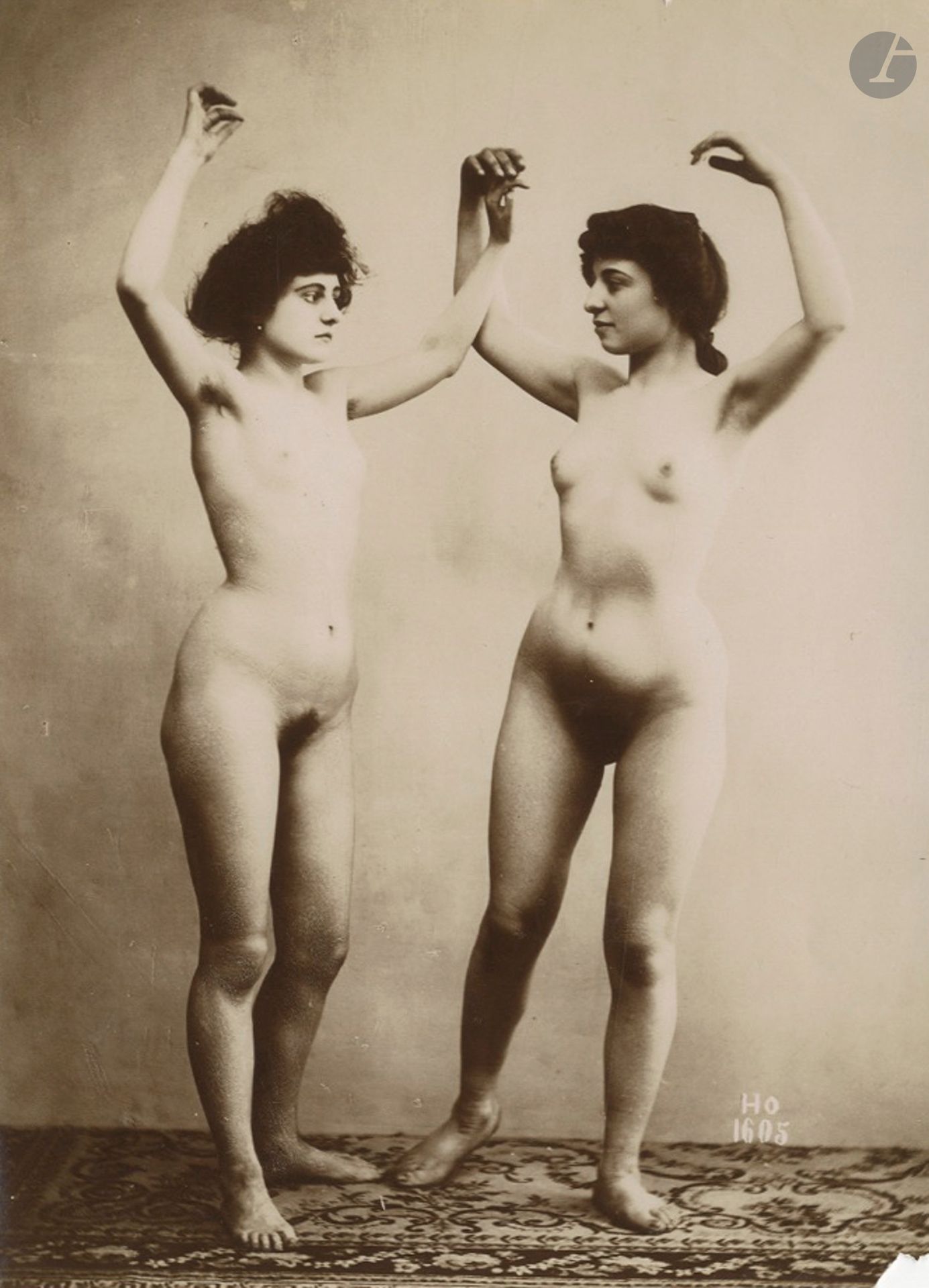 Henri Oltramare
Female nudes, c. 1890-1900.
Five prints on citrate paper. Photographer's initials and reference numbers in the negatives. 
16 x 12 cm