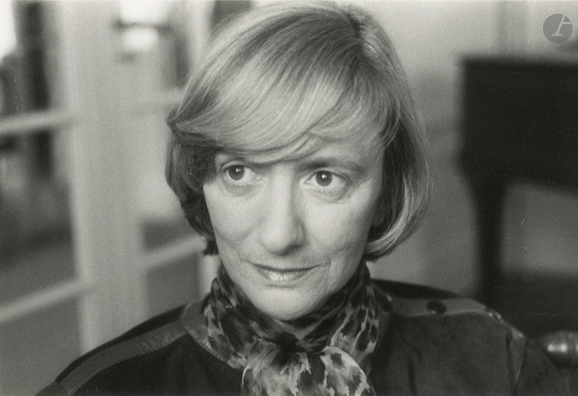 Louis Monier (1943) 
Françoise Sagan, c. 1980. 
Vintage silver print. Agency stamp with photographer's credit on label on verso. 
Image: 13 x 19.3 cm - Sheet: 17.8 x 24 cm